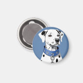 Aimant Dalmatien portant un collier bleu (Recto/Verso)
