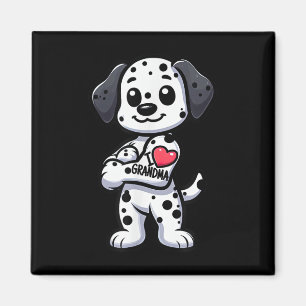 Aimant Dalmatienne J'aime grand-mère drôle chien tatouage