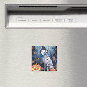 Aimant Dalmation d'Halloween avec effroi Citrouille (In Situ (Lave-vaisselle))