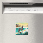 Aimant Dalmation Plage Surf Peinture (In Situ (Lave-vaisselle))