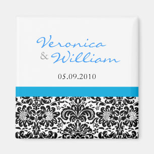 Aimant Damas Accent Bleu Enregistrer l'aimant Date