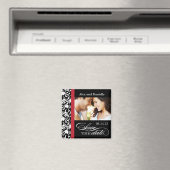 Aimant Damas Classy Enregistrer la date avec l'accent rou (In Situ (Lave-vaisselle))