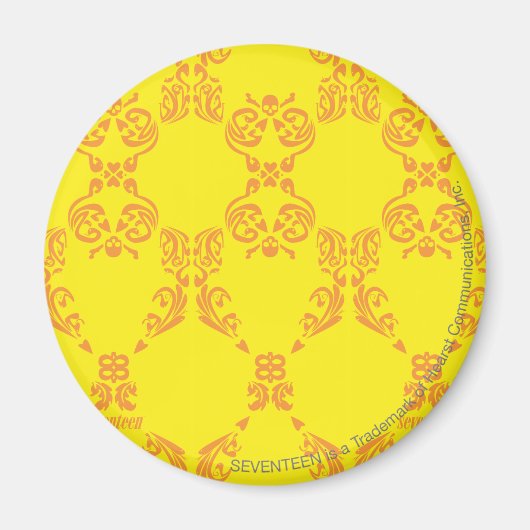 Aimant Damas jaune-orange (Devant)