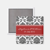 Aimant Damas noir & blanc Enregistrer l'aimant Date (Recto/Verso)