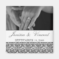Damas noir & blanc Enregistrer l'aimant Date