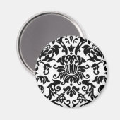 Aimant Damas noir et blanc (Recto/Verso)