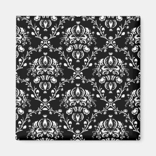 Aimant Damas noir et blanc