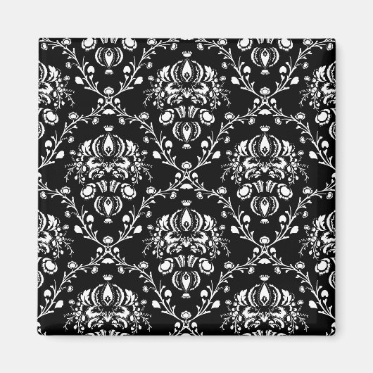 Aimant Damas noir et blanc (Devant)