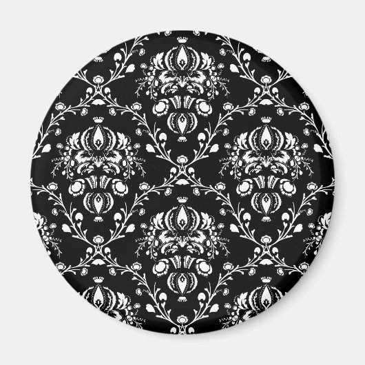 Aimant Damas noir et blanc (Devant)