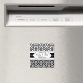 Aimant damas "noir et blanc" Enregistrer l'aimant de date (In Situ (Lave-vaisselle))