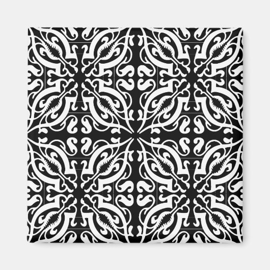 Aimant Damask 1 (noir et blanc) (Devant)