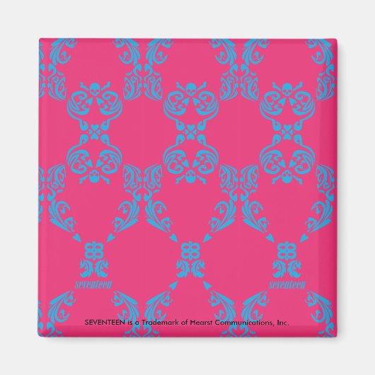 Aimant Damask Aqua-Magenta (Devant)