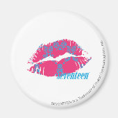 Aimant Damask Aqua-Magenta (Devant)