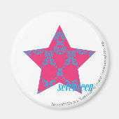 Aimant Damask Aqua-Magenta 2 (Devant)