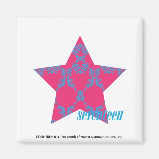 Aimant Damask Aqua-Magenta 2 (Devant)