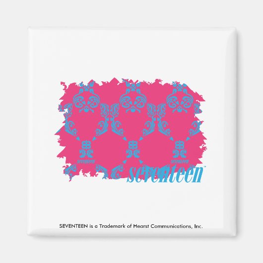 Aimant Damask Aqua-Magenta 3 (Devant)