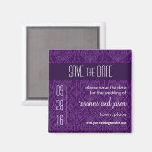 Aimant Damask Art Déco Enregistrer l'aimant Date (Recto/Verso)