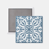 Aimant Damask blanc sur Denim arrière - plan (Recto/Verso)