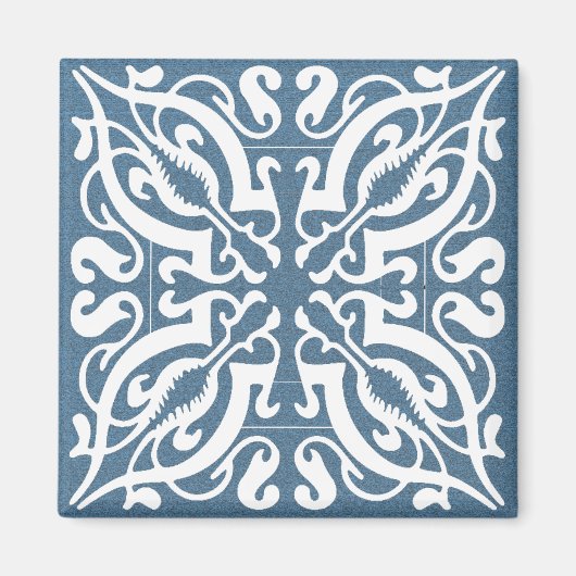Aimant Damask blanc sur Denim arrière - plan (Devant)