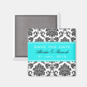 Aimant Damask Enregistrer le Faire-part Mariage date (Recto/Verso)