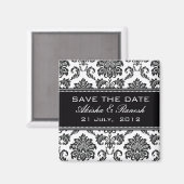 Aimant Damask Enregistrer le Faire-part Mariage date (Recto/Verso)