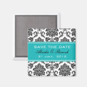 Aimant Damask Enregistrer le Faire-part Mariage date (Recto/Verso)