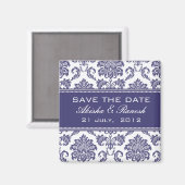 Aimant Damask Enregistrer le Faire-part Mariage date (Recto/Verso)