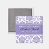 Aimant Damask Enregistrer le Faire-part Mariage date (Recto/Verso)
