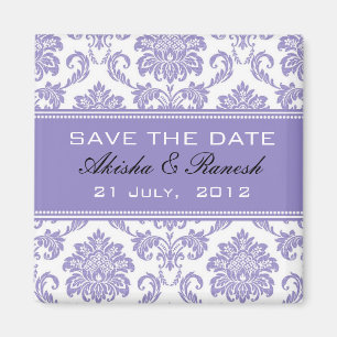 Aimant Damask Enregistrer le Faire-part Mariage date