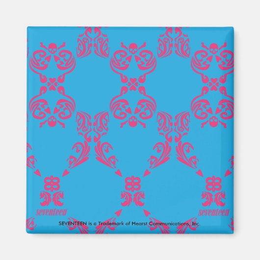 Aimant Damask Magenta-Aqua (Devant)