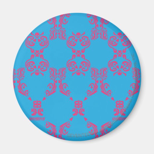 Aimant Damask Magenta-Aqua (Devant)