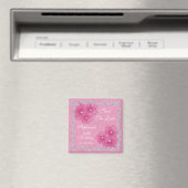 Aimant Damask rose et fleurs 20e anniversaire (In Situ (Lave-vaisselle))