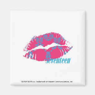 Aimant Damassé Aqua-Magenta