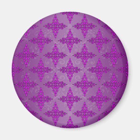 Aimant Damassé bicolore violet (Devant)