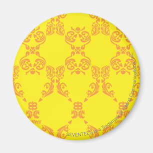 Aimant Damassé jaune-orange