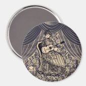 Aimant Dame avec guitare (Recto/Verso)