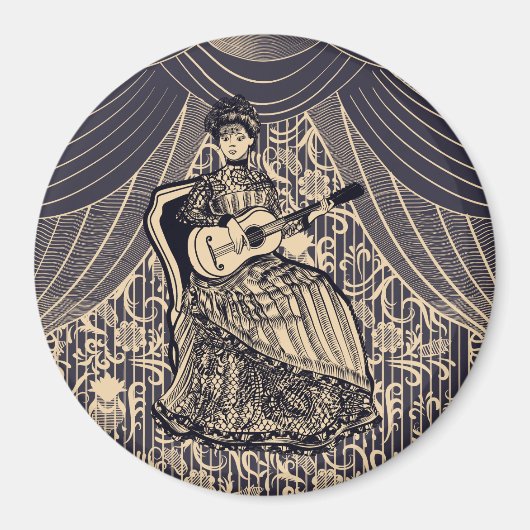 Aimant Dame avec guitare (Devant)