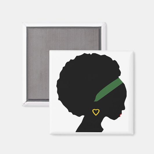 Aimant Dame avec Silhouette Afro (Recto/Verso)