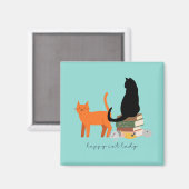 Aimant Dame Chat Heureuse (Recto/Verso)