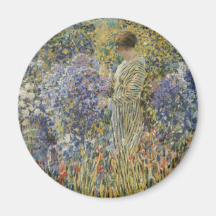Aimant Dame dans un jardin par Frederick Frieseke, Beaux-
