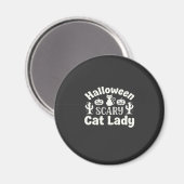 Aimant Dame de chat effrayante Halloween_1 (Recto/Verso)