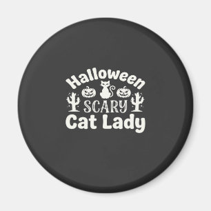 Aimant Dame de chat effrayante Halloween_1