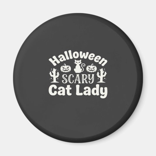 Aimant Dame de chat effrayante Halloween_1 (Devant)