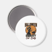 Aimant Dame de chat effrayante Halloween Sorcière Web Vin (Recto/Verso)