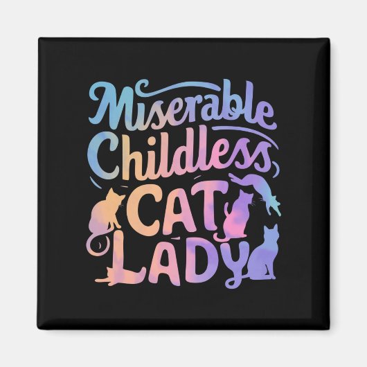 Aimant Dame de chat misérable sans enfants (Devant)