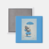 Aimant Dame de chien écossaise portant un parapluie (Recto/Verso)