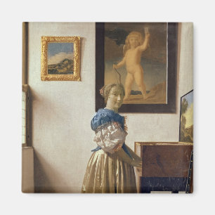 Aimant Dame debout à la Virginal, vers 1672-73