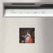 Aimant Dame en robe jaune et rouge (In Situ (Lave-vaisselle))