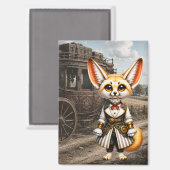 Aimant Dame Fennec Steampunk et diligence (Recto/Verso)