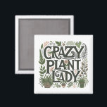 Aimant Dame Plante folle<br><div class="desc">Un mignon aimant frigo plante dame humour,  avec type décoratif et verdure feuillue et plantes. Offrez-le à un passionné de plante,  jardinier,  paysagiste. Un produit parfait pour une pépinière plante. Créez un mur qui célèbre votre passe-temps ou votre vocation.</div>